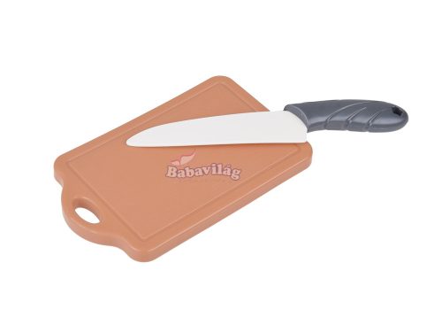 Műanyag vágható gyümölcs vágódeszka + kés konyhai játékkészlet 