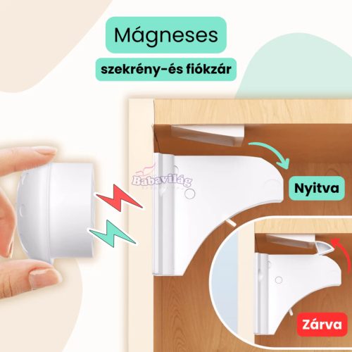 Mágneses szekrény - és fiókzár 4db - os