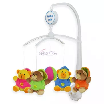 Baby Mix Zenélő-forgó mackó kapucniban