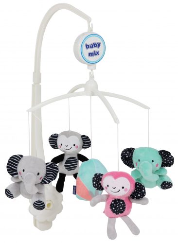 Baby Mix Zenélő-forgó - elefánt/majom