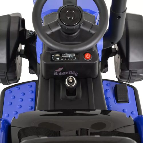 Moni Bo rancher elektromos traktor utánfutóval kék 