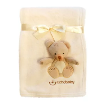 BoboBaby mikroszálas 3D-s takaró KCSN-15 ekrü/ maci
