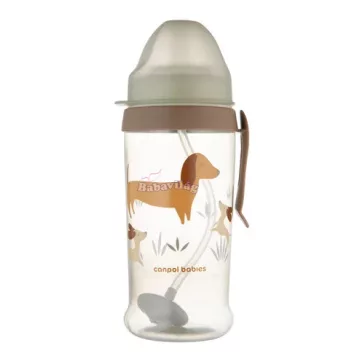   Canpol kiömlésmentes kulacs szívószállal és súllyal 350 ml - Kutyás 