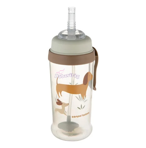 Canpol kiömlésmentes kulacs szívószállal és súllyal 350 ml - Kutyás 
