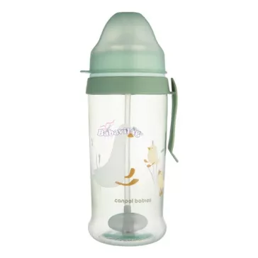   Canpol kiömlésmentes kulacs szívószállal és súllyal 350 ml - Liba