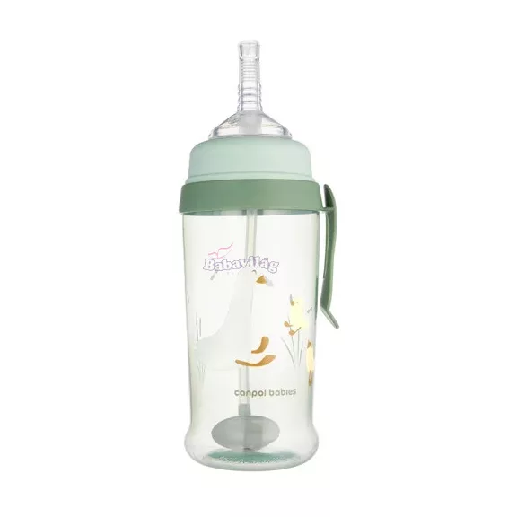 Canpol kiömlésmentes kulacs szívószállal és súllyal 350 ml - Liba