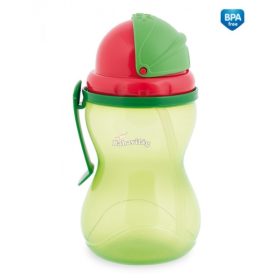 Canpol szívószálas itató 370ml -zöld