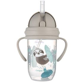   Canpol Innovatív itatópohár szívószállal 270 ml szürke