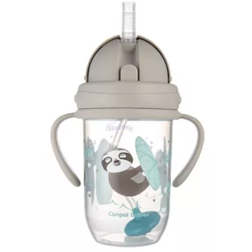   Canpol Innovatív itatópohár szívószállal 270 ml szürke