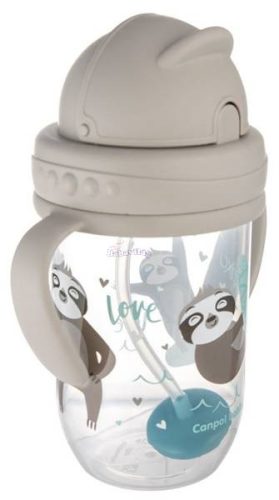Canpol Innovatív itatópohár szívószállal 270 ml szürke