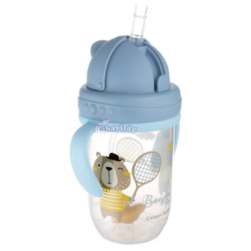 Canpol Innovatív itatópohár szívószállal 270 ml kék