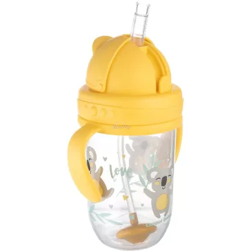 Canpol Innovatív itatópohár szívószállal 270 ml sárga