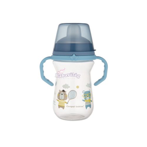 Canpol itatópohár szilikonos ivócsőrrel Bonjour Paris 250ml kék