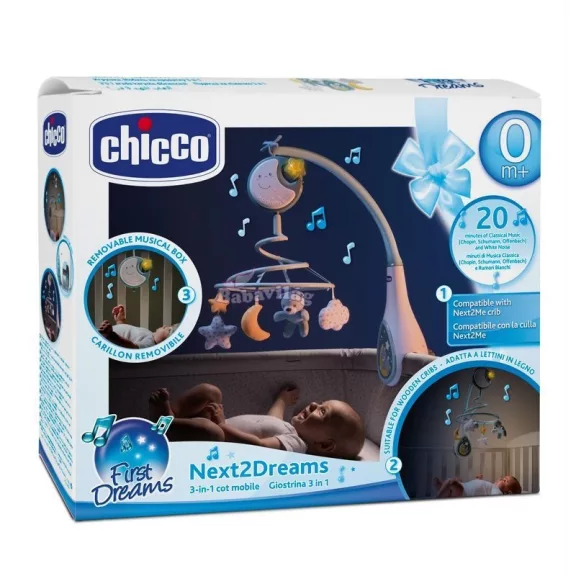 Chicco Next 2 Dreams zenélő forgó kék