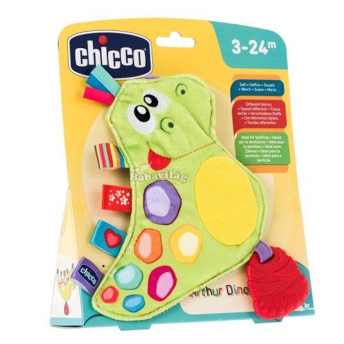 Chicco ARTHUR DÍNÓ textil csörgő-rágóka