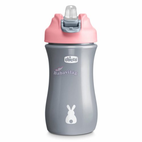 Chicco Kids Pop Up 350ml szívószálas kulacs 2év+ pink