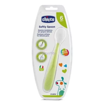 Chicco szilikon végű kanál 6+ zöld