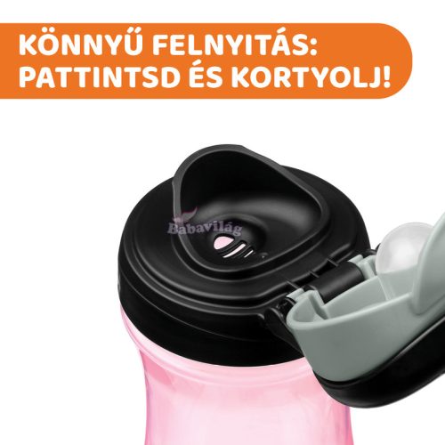 Chicco Kids Travel Cup 350ml pohárperemű itató 2év+ 0% BPA pink