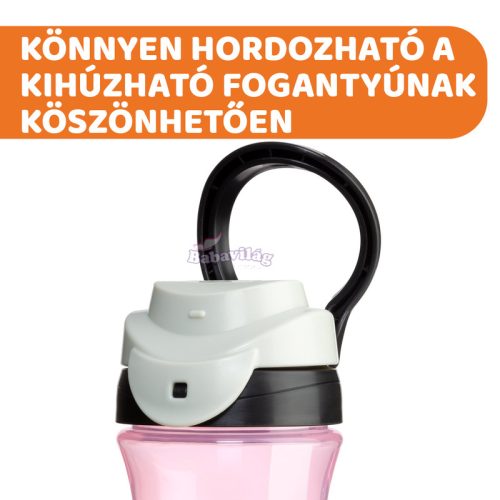 Chicco Kids Travel Cup 350ml pohárperemű itató 2év+ 0% BPA pink