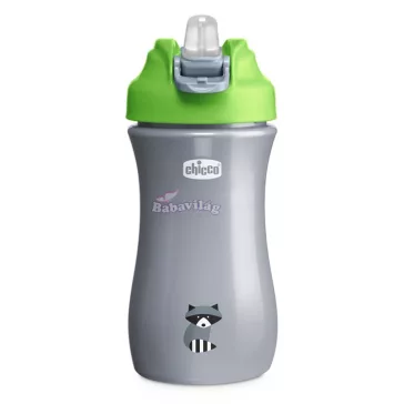 Chicco Kids Pop Up 350ml szívószálas kulacs 2év+ zöld