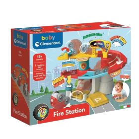    Clementoni Tűzoltóállomás játékszett bukdácsoló autóval 18+ hó