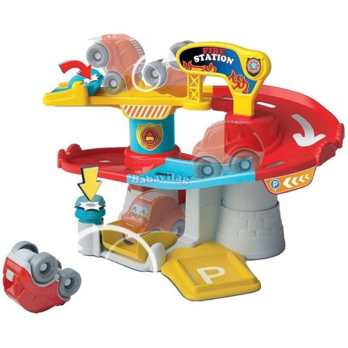  Clementoni Tűzoltóállomás játékszett bukdácsoló autóval 18+ hó