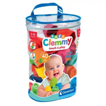   Clementoni - Clemmy Baby Puha kockák 40 db-os építőcsomag 