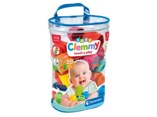 Clementoni Clemmy 20 db puha építőkocka tárolózsákban