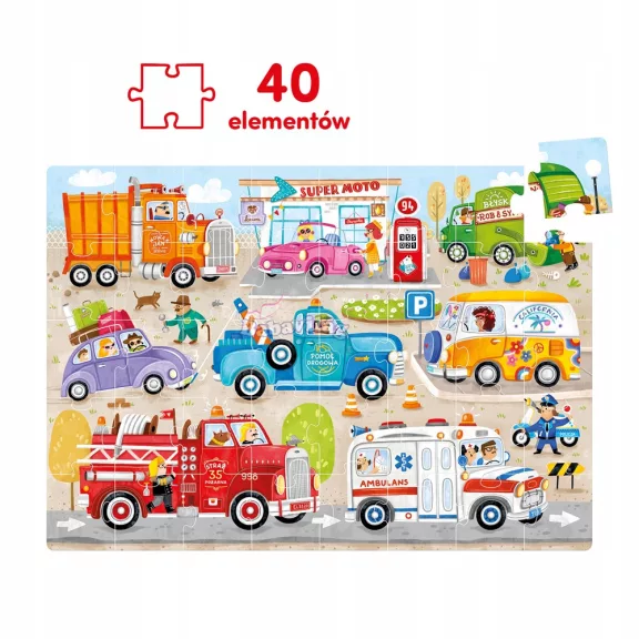Puzzle Autók 40 db-os 