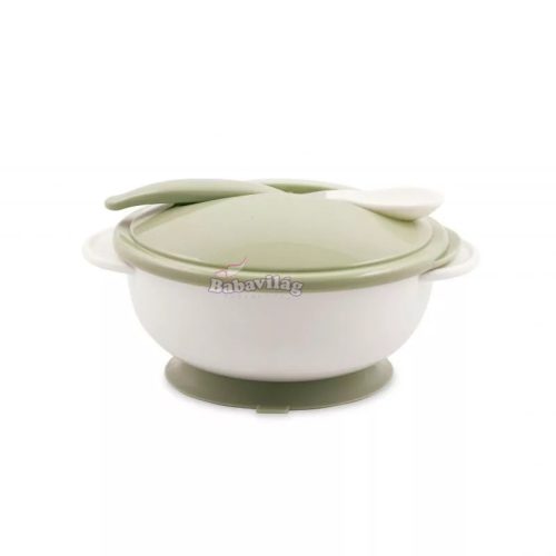 Baby care etető tál + kanál - mint green 