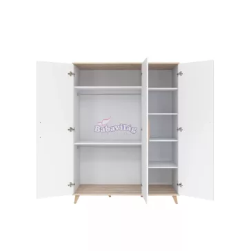 Faktum FLIP White & Oak - 3 osztású szekrény 