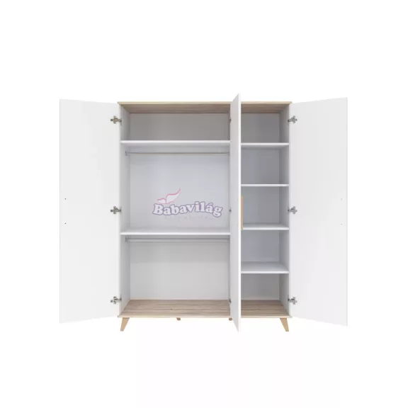 Faktum FLIP White & Oak - 3 osztású szekrény 