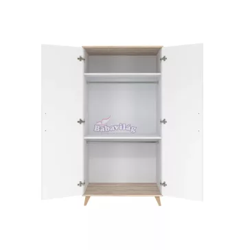Faktum FLIP White & Oak - 2 osztású szekrény 