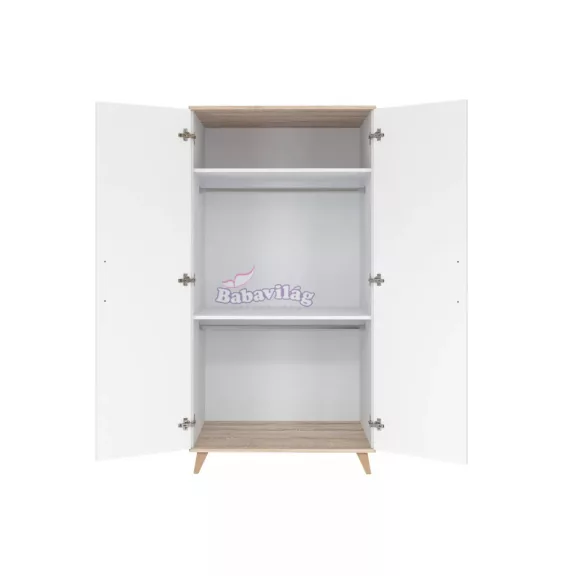 Faktum FLIP White & Oak - 2 osztású szekrény 