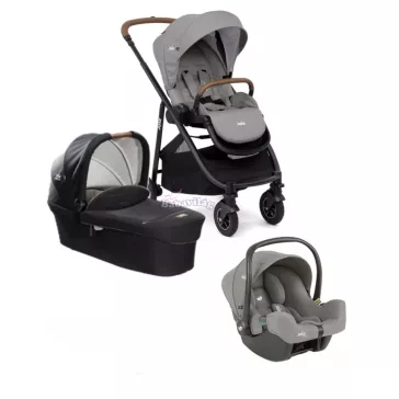   Joie Versatrax babakocsi szett i-Snug2 hordozó Pebble + Signature Ramble mózeskosár Eclipse 3:1
