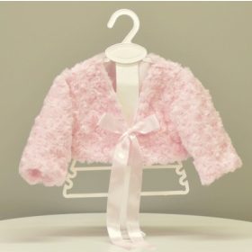 Szörme bolero szalaggal - rózsaszín