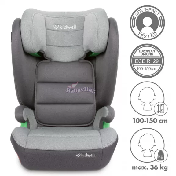 Kidwell Weston Isofix gyerekülés I-Size 100-150cm (15-36kg) szürke 