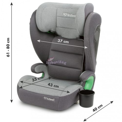 Kidwell Weston Isofix gyerekülés I-Size 100-150cm (15-36kg) szürke 