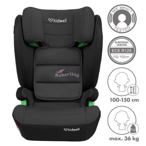 Kidwell Weston Isofix gyerekülés I-Size 100-150cm (15-36kg) fekete/szürke
