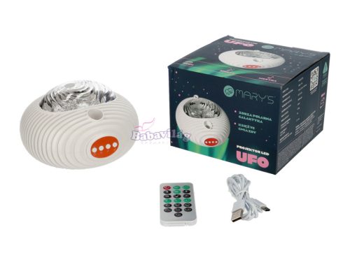 Beltéri dekorációs LED projektor - Galaxys, RGBW, távirányítóval, akkumulátorral, fehér