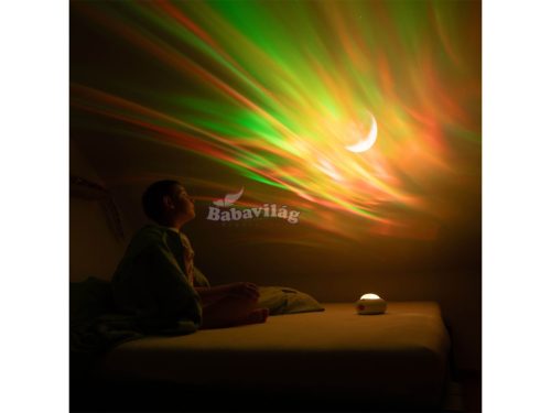 Beltéri dekorációs LED projektor - Galaxys, RGBW, távirányítóval, akkumulátorral, fehér