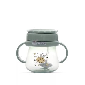 Baby Care szívószálas itató fogantyúval 250ml - Green 