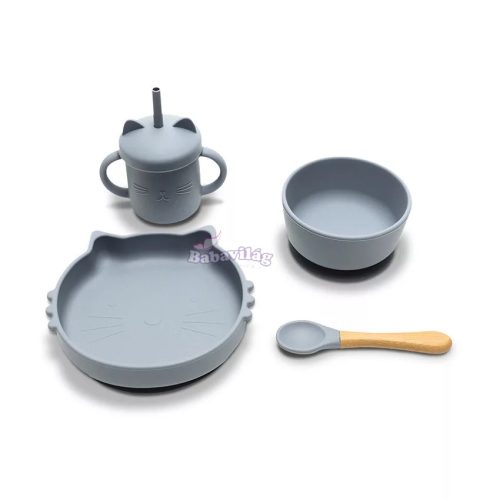 Lorelli Természetes szilikon 4 db-os étkészlet - Grey 