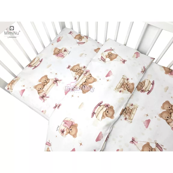 2r. babaágynemű 70x90 cm + 30x40 cm Hintázó maci pink 2r. babaágynemű 70x90 cm + 30x40 cm Hintázó maci pink
