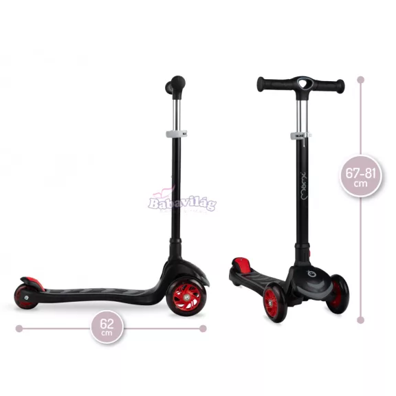 MoMi Vivio 3 kerekű roller - fekete