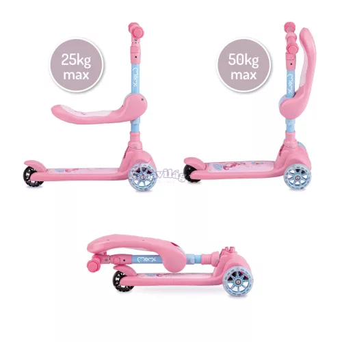 Momi Kiuru 2in1 roller és futóbicikli pink