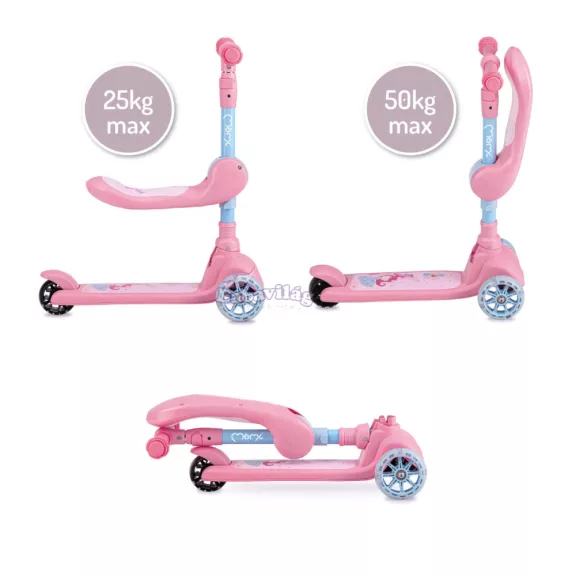 Momi Kiuru 2in1 roller és futóbicikli pink