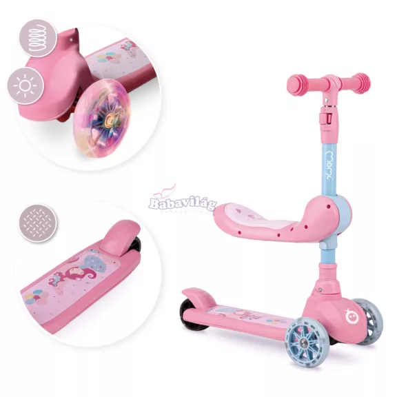 Momi Kiuru 2in1 roller és futóbicikli pink