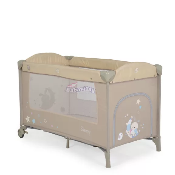 MONI Sleepy összecsukható luxus babaágy 2 szintes -  bézs 