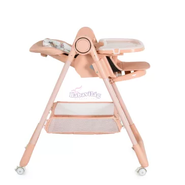   SURPRISE etetőszék szilikon tányérral, evőeszközzel, előkével PINK 
